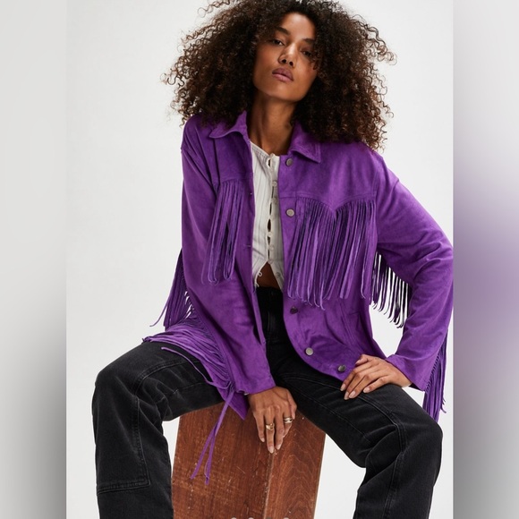 We The Free Purple Fringe Jacket - Picture 3 of 8